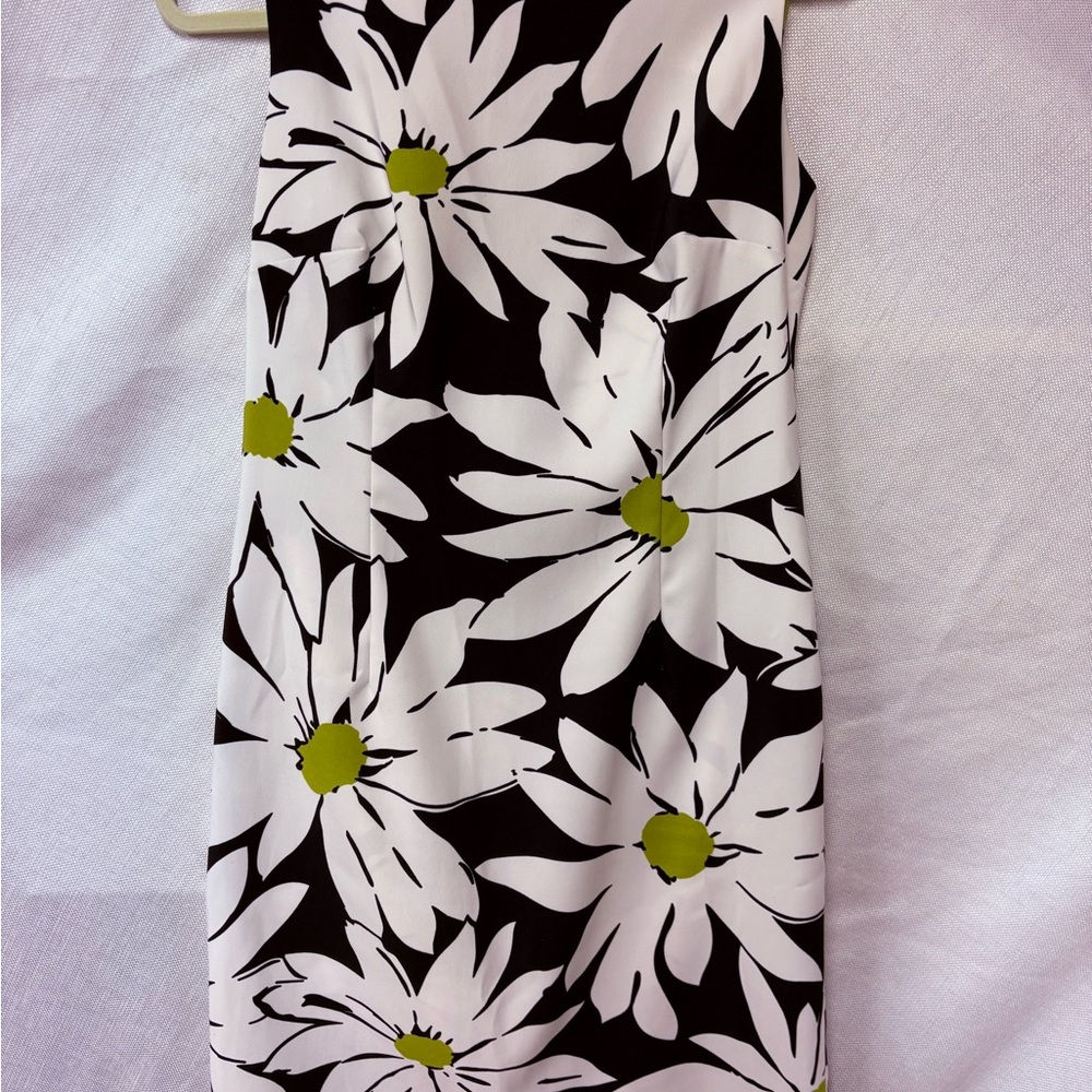 Ronni Nicole dress, black with bold floral print.